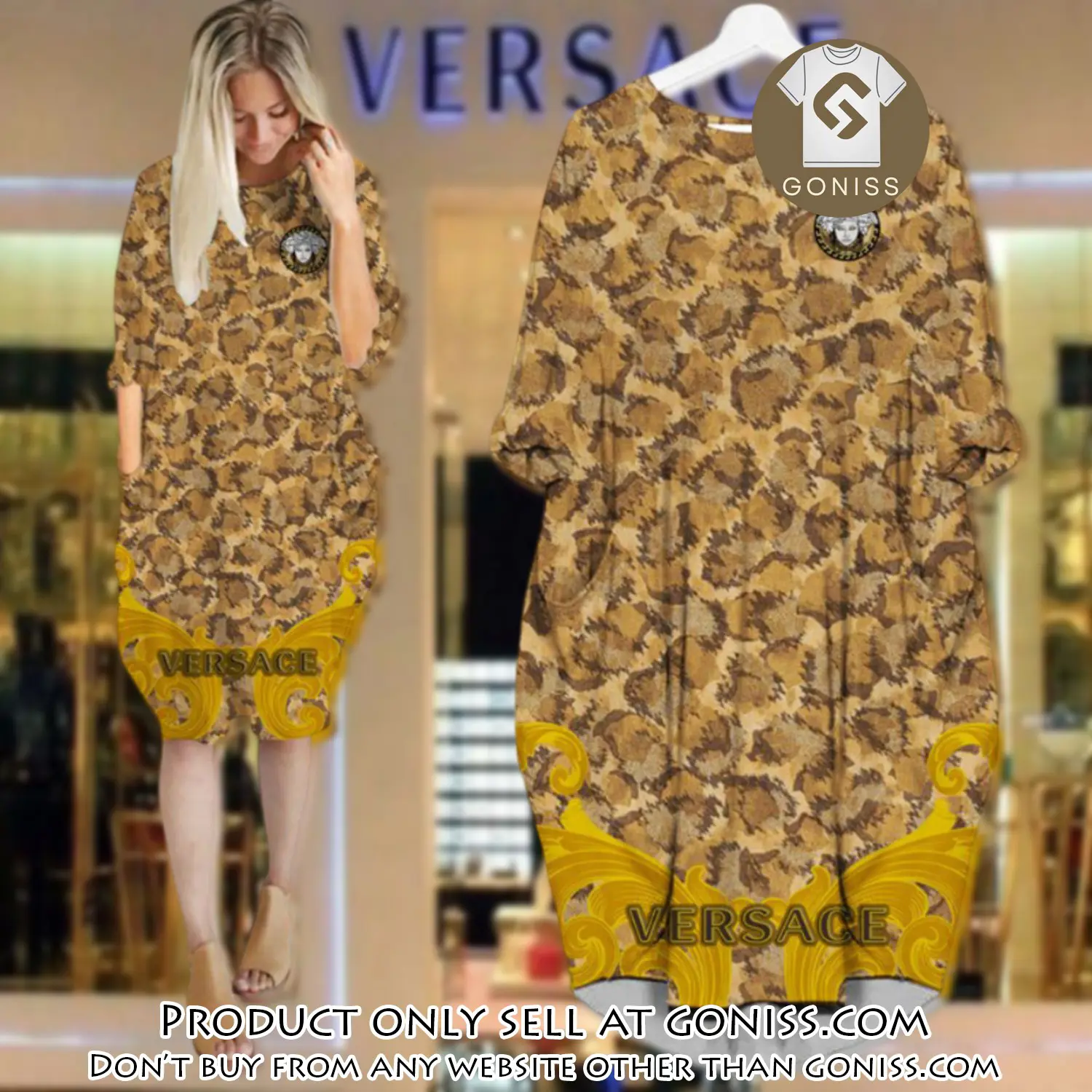 Gianni versace batwing pocket dress luxury brand for women pd065 gn0503092
